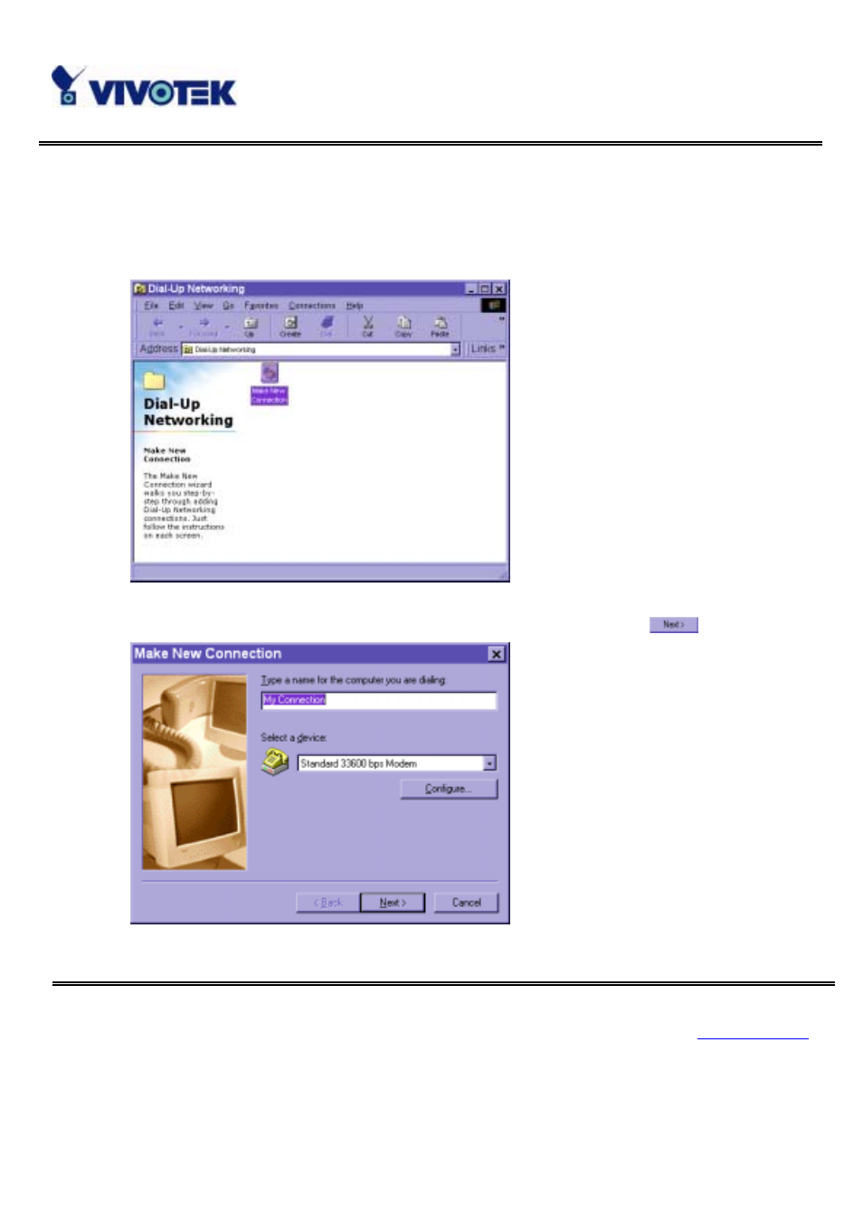 Setup a new connection | Vivotek IP3111/IP3121 User Manual | Page 29 / 90