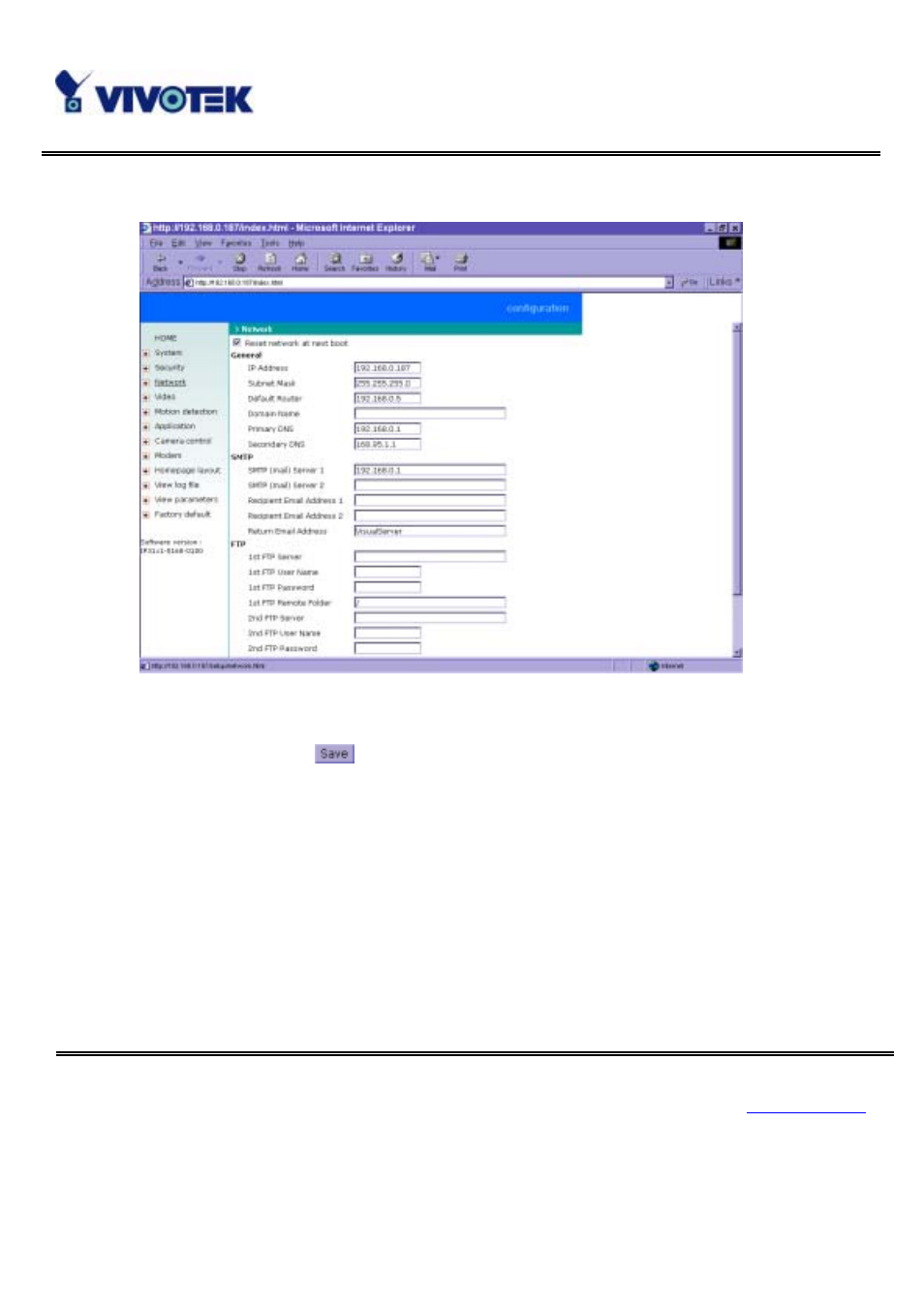 Network settings | Vivotek IP3111/IP3121 User Manual | Page 46 / 90