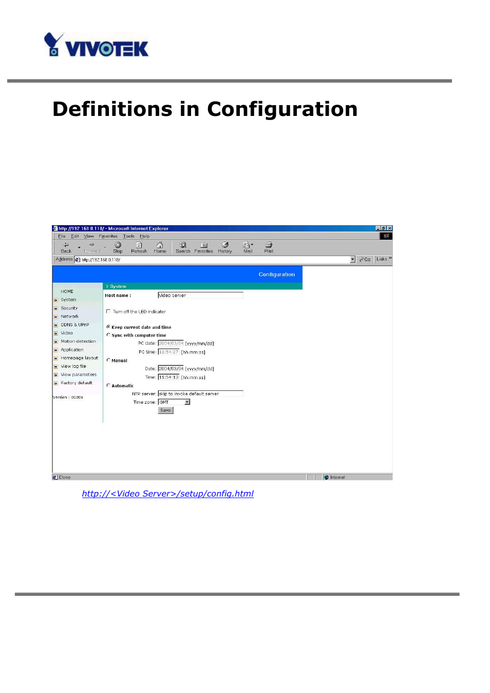 Definitions in configuration | Vivotek VS3100P User Manual | Page 38 / 69