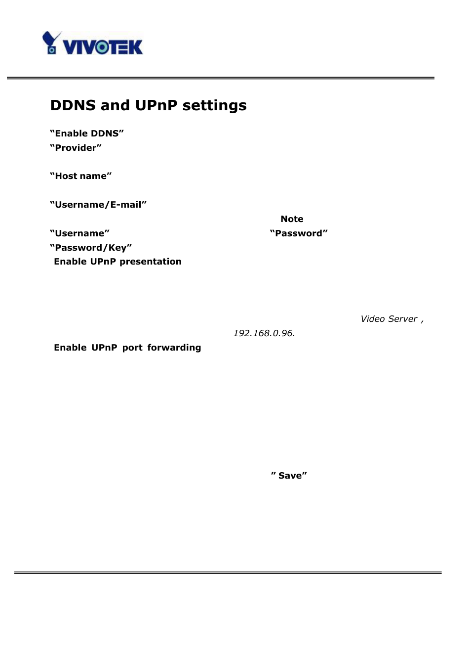 Ddns and upnp settings | Vivotek VS3100P User Manual | Page 44 / 69