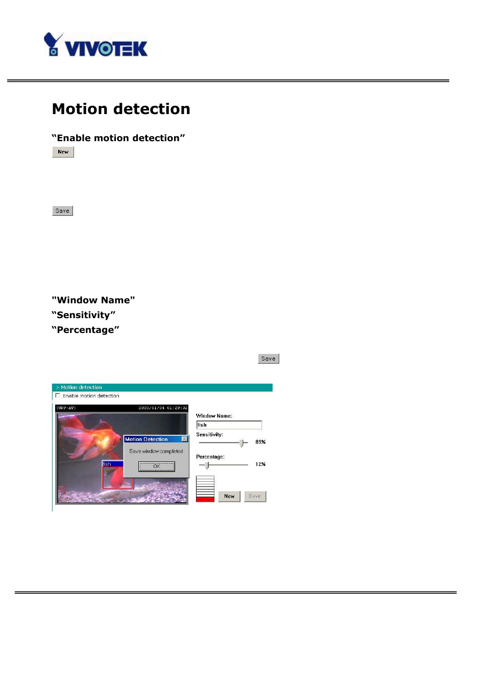 Motion detection | Vivotek VS3100P User Manual | Page 47 / 69