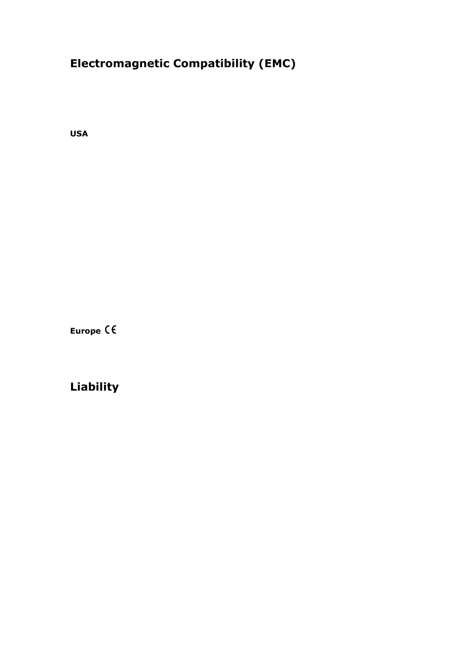 Electromagnetic compatibility (emc), Liability | Vivotek VS3100P User Manual | Page 69 / 69