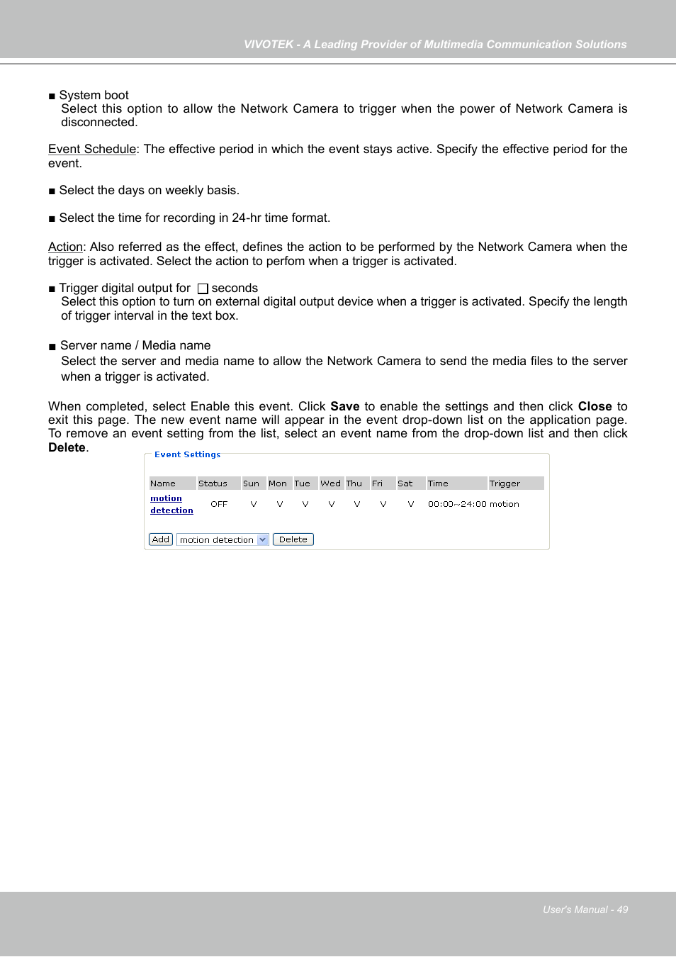 Vivotek IP7133 (WIRED) User Manual | Page 49 / 90