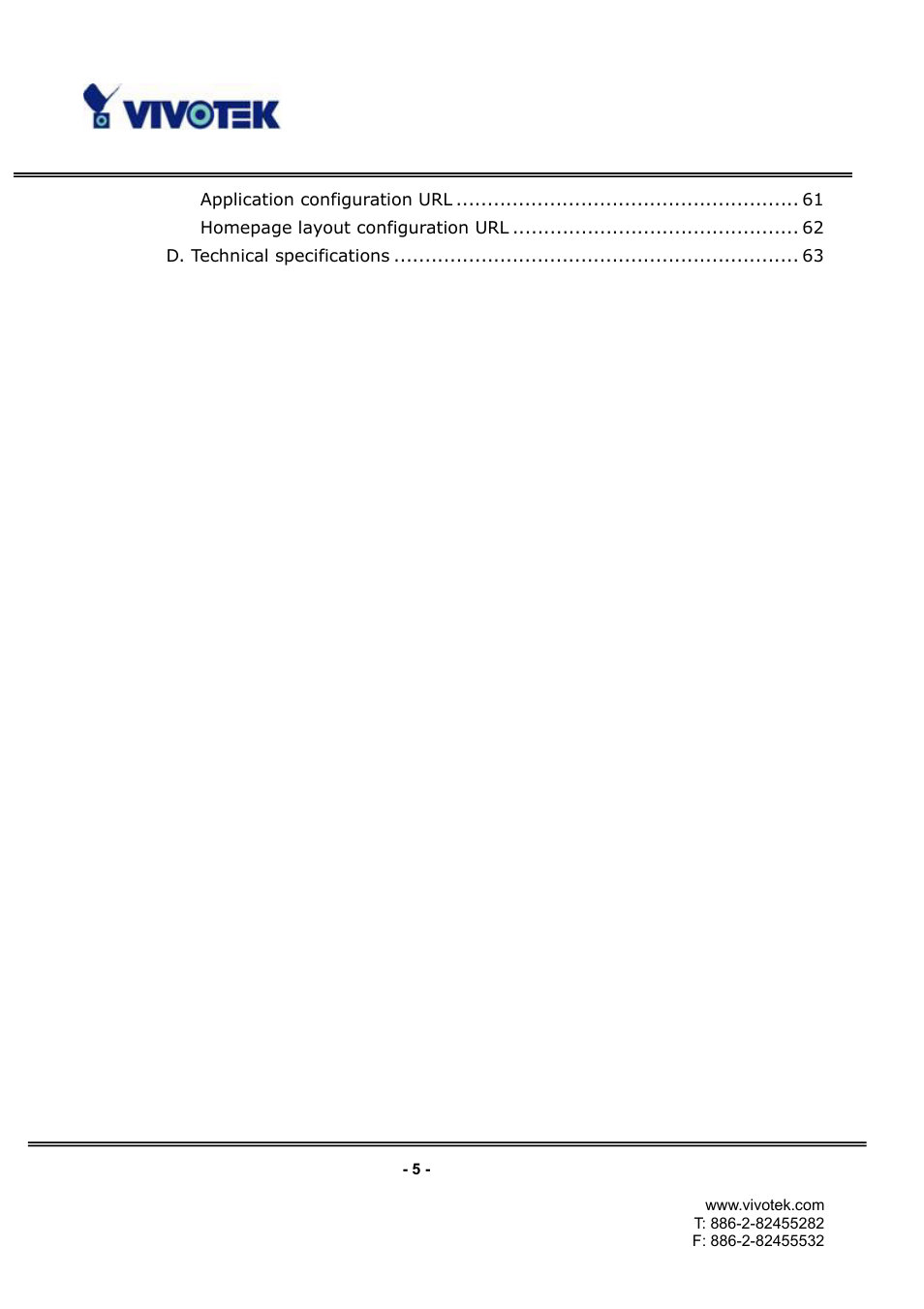 Vivotek IP3112/IP3122 User Manual | Page 6 / 65