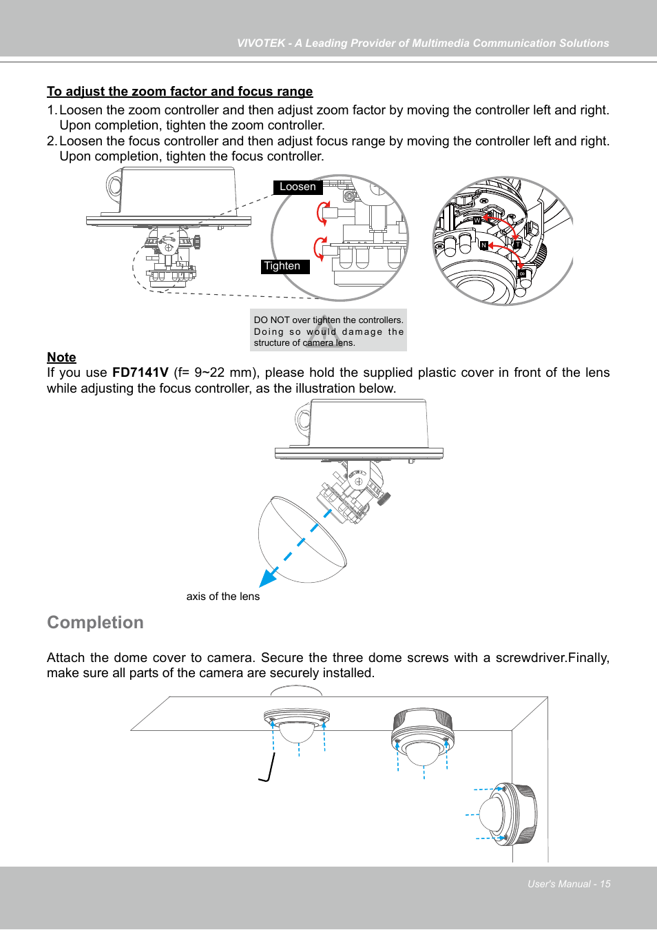 Completion | Vivotek FD7141(V) User Manual | Page 15 / 132