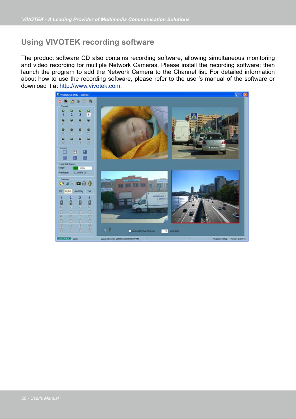Using vivotek recording software | Vivotek FD7141(V) User Manual | Page 20 / 132