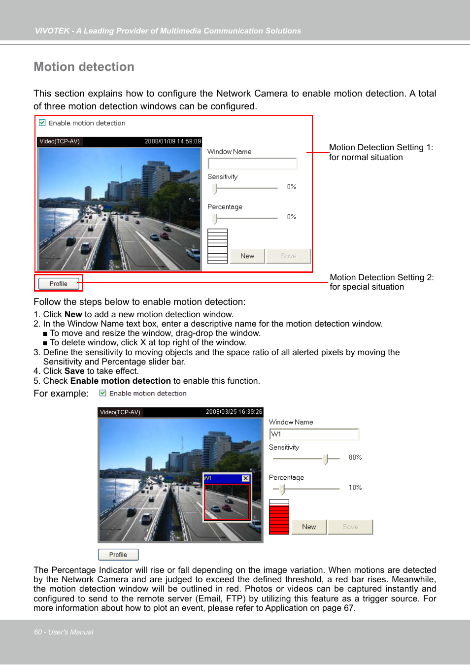 Motion detection | Vivotek FD7141(V) User Manual | Page 60 / 132