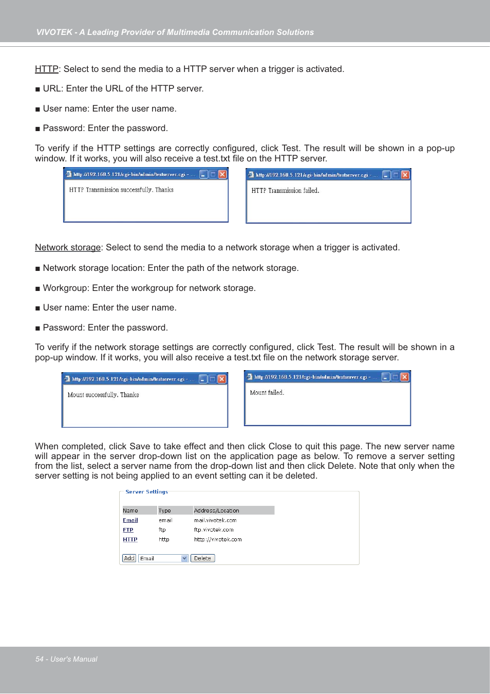 Vivotek IP7142 User Manual | Page 54 / 95