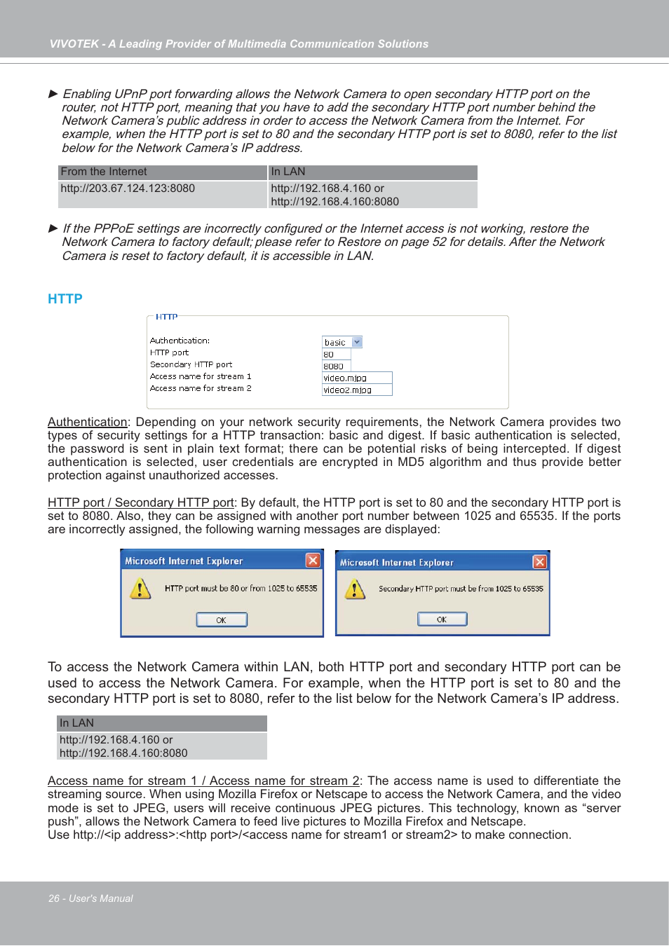 Vivotek IP7133/IP7134 User Manual | Page 26 / 87