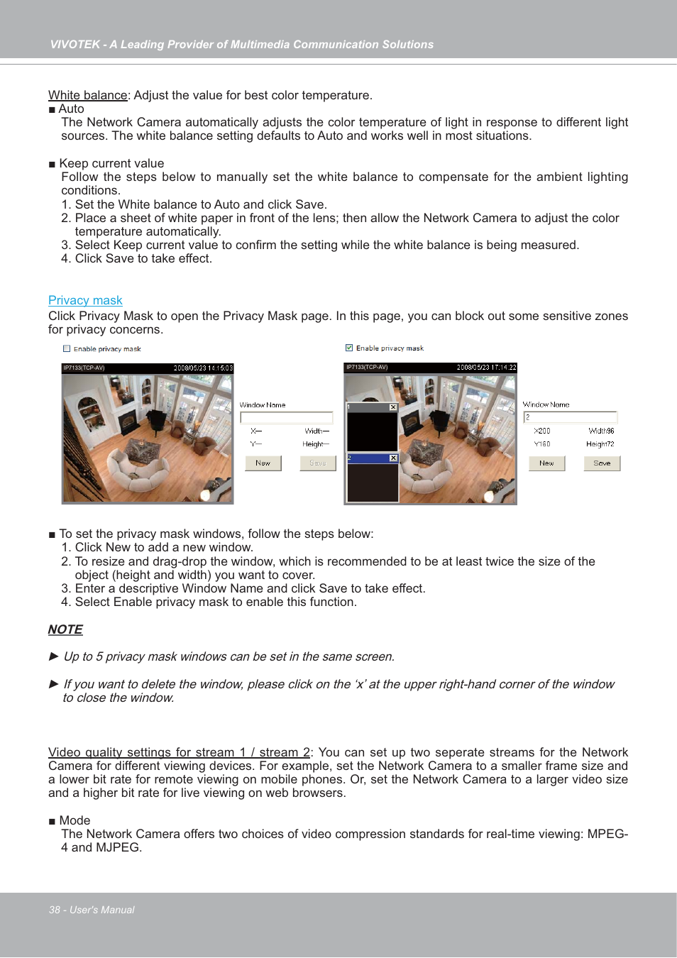 Vivotek IP7133/IP7134 User Manual | Page 38 / 87