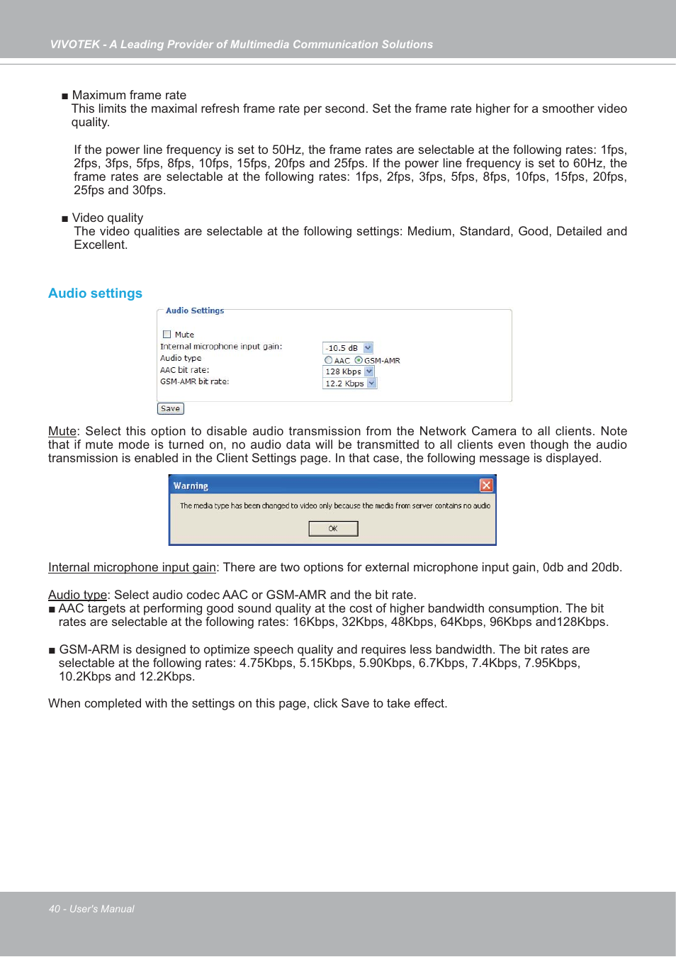 Vivotek IP7133/IP7134 User Manual | Page 40 / 87