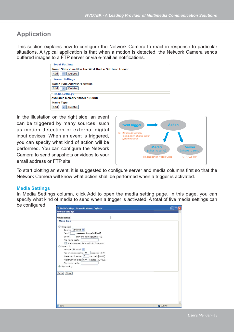 Application | Vivotek IP7133/IP7134 User Manual | Page 43 / 87