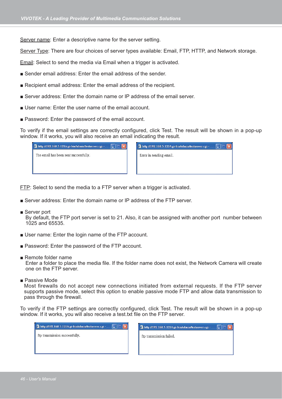 Vivotek IP7133/IP7134 User Manual | Page 46 / 87