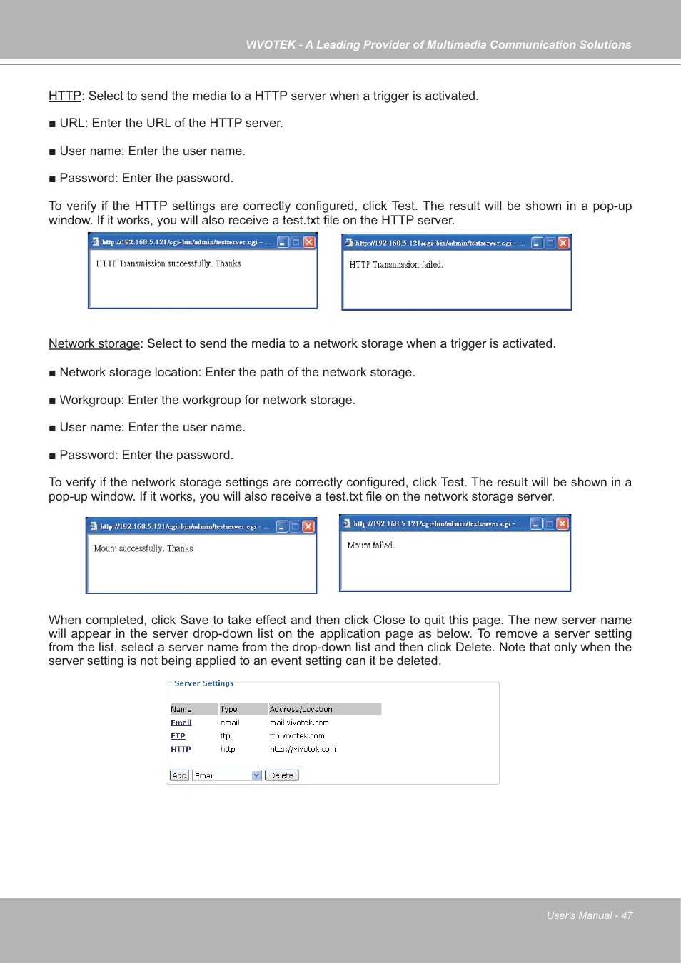 Vivotek IP7133/IP7134 User Manual | Page 47 / 87