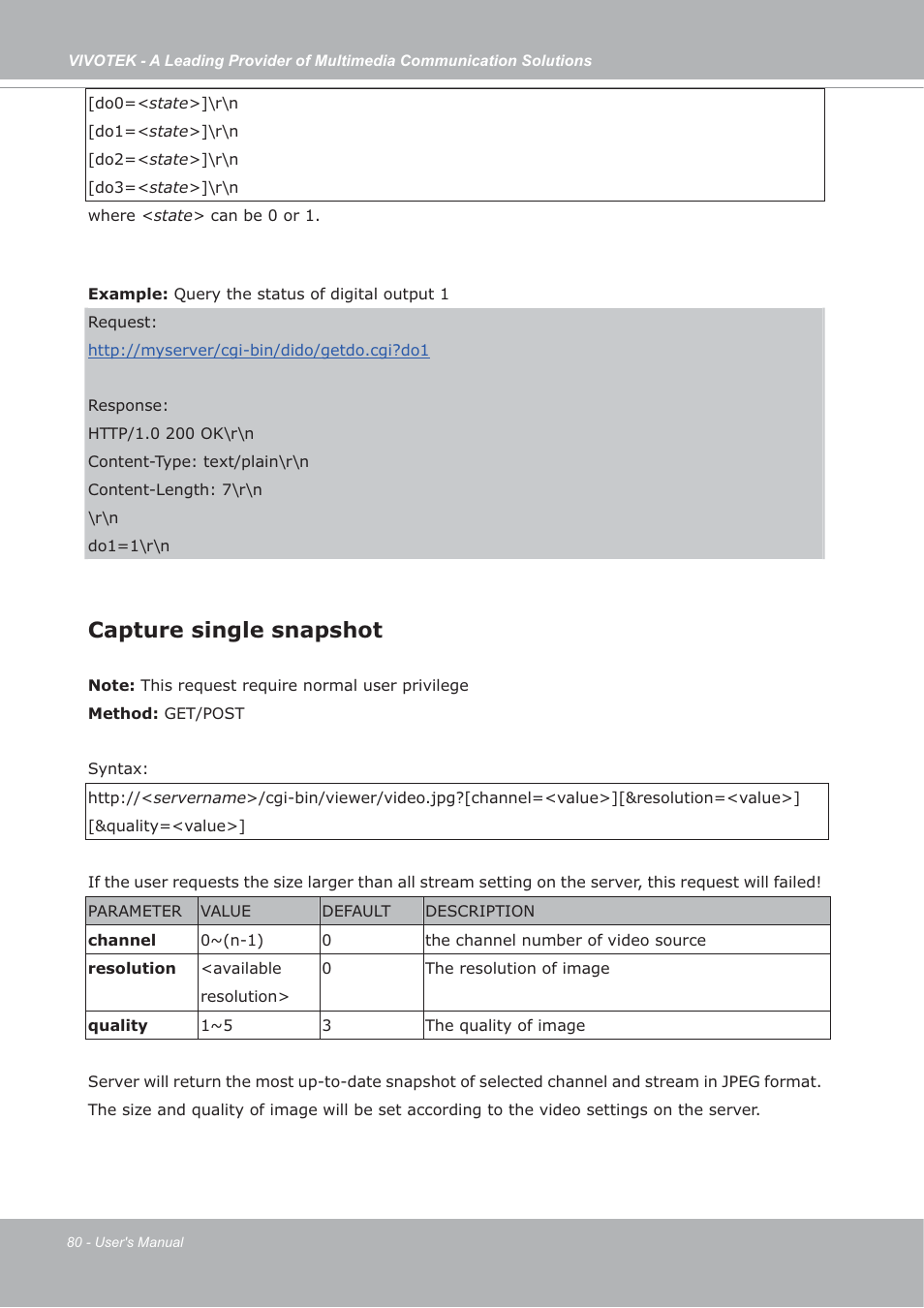 Capture single snapshot | Vivotek IP7133/IP7134 User Manual | Page 80 / 87