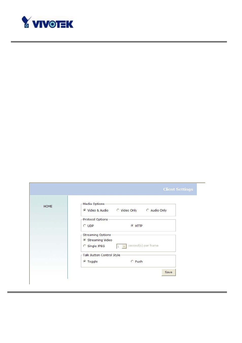 Client settings | Vivotek v User Manual | Page 19 / 91