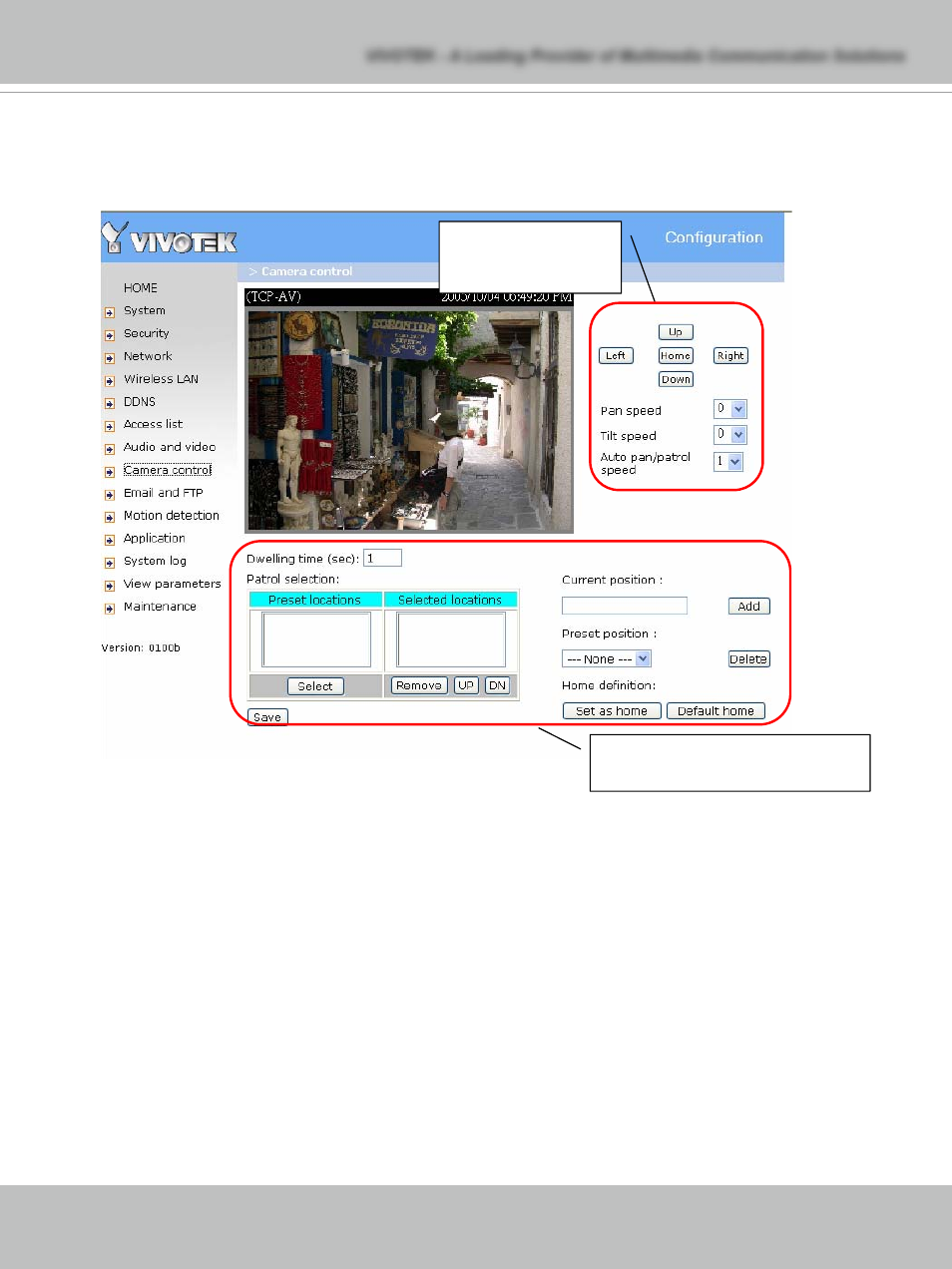 Camera control | Vivotek PT71373GPP/ISMA User Manual | Page 45 / 84