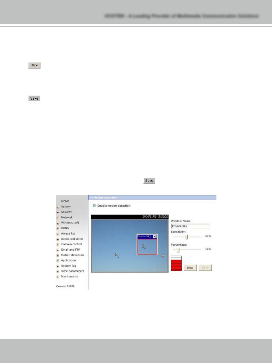 Motion detection | Vivotek PT71373GPP/ISMA User Manual | Page 49 / 84