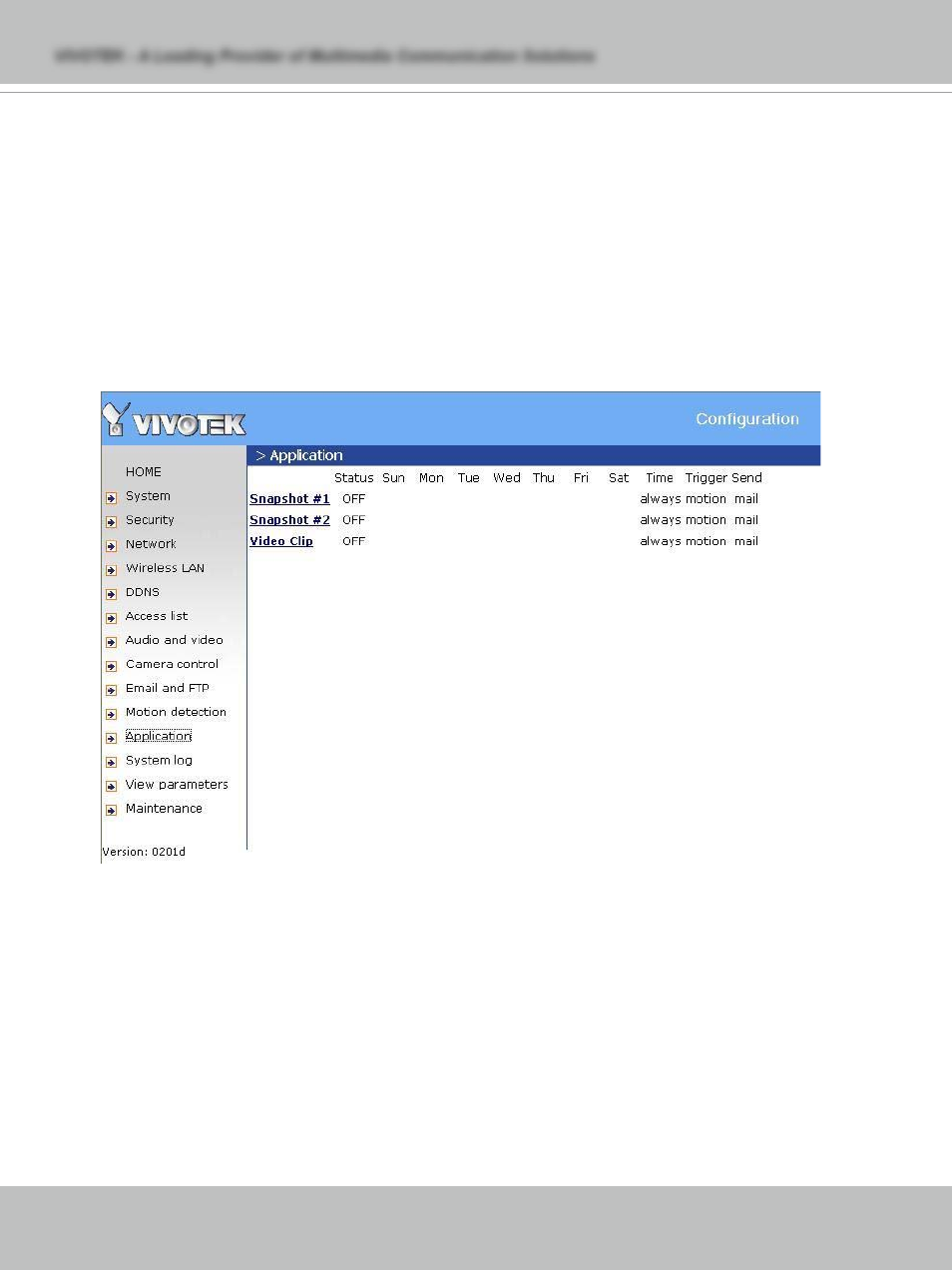 Application settings, Snapshot | Vivotek PT71373GPP/ISMA User Manual | Page 50 / 84