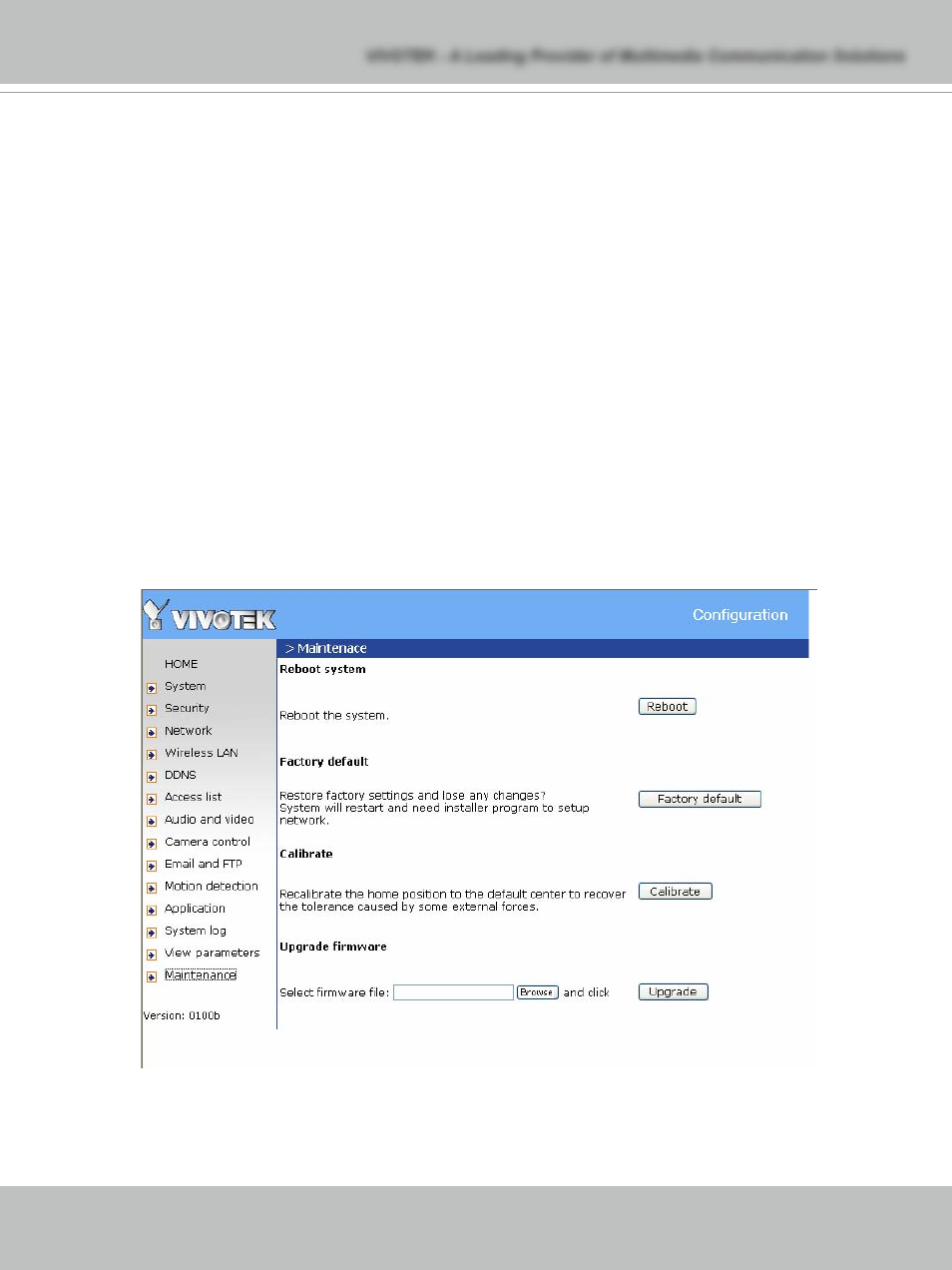 Maintenance | Vivotek PT71373GPP/ISMA User Manual | Page 57 / 84