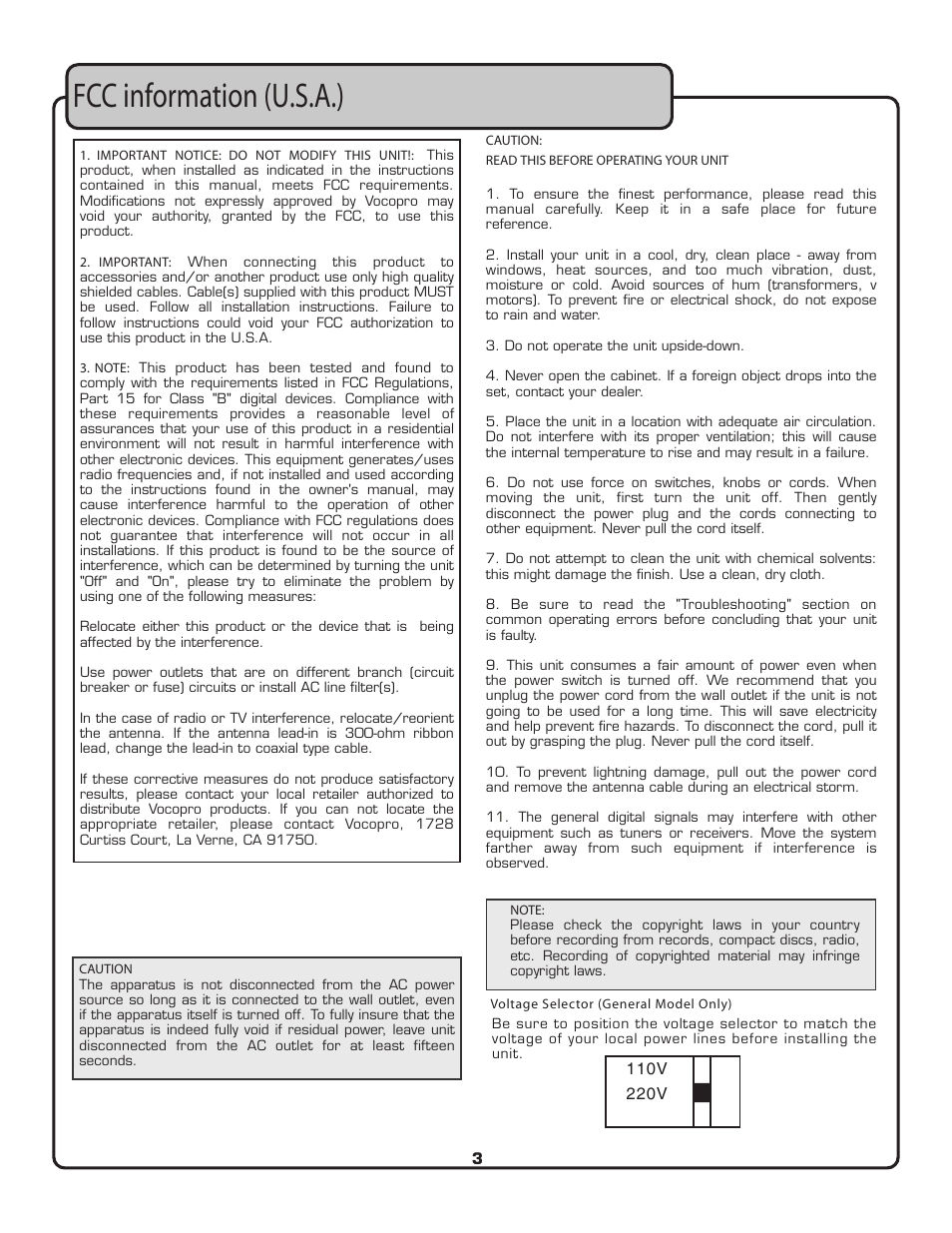 VocoPro CDG-X3P II User Manual | Page 4 / 24