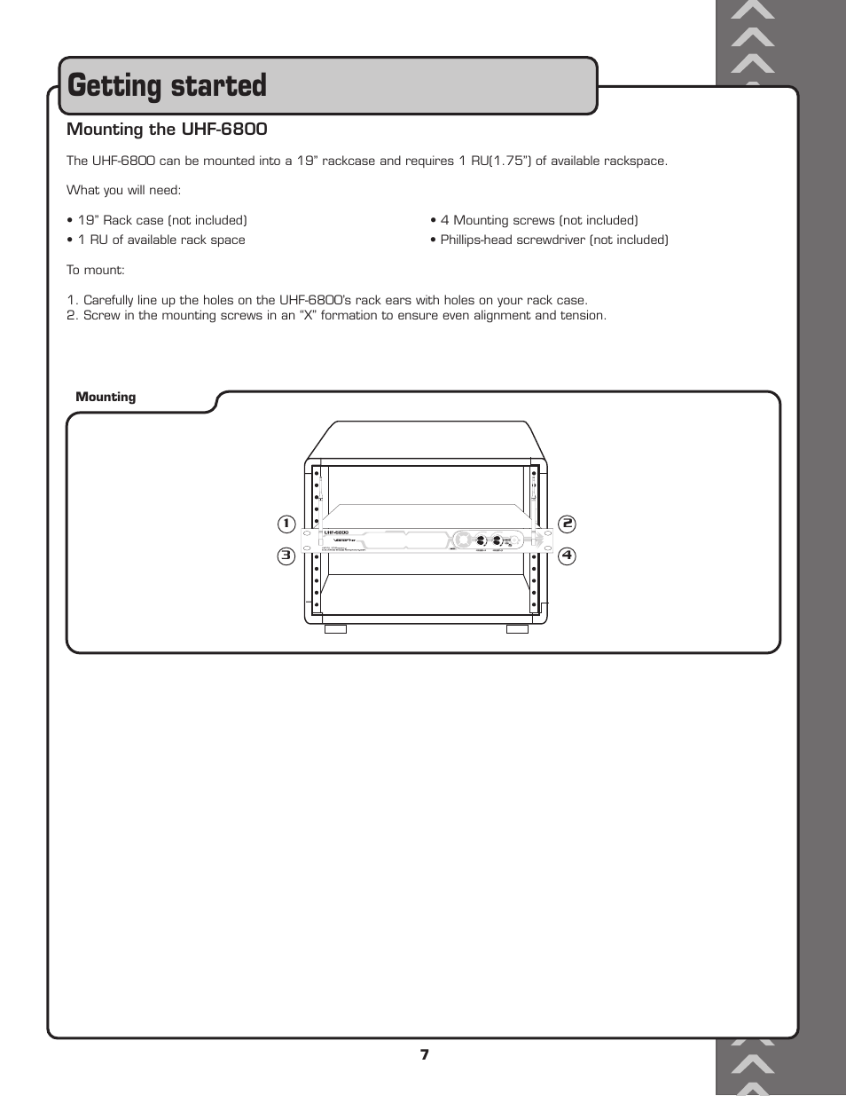 Getting started | VocoPro UHF-6800 User Manual | Page 8 / 21