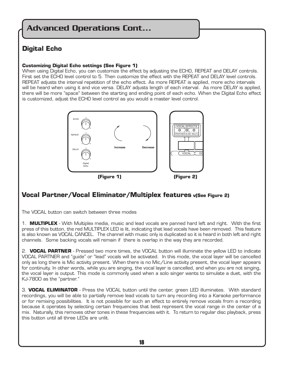 Advanced operations cont, Figure 1) (figure 2) | VocoPro PKJ-9090PRO User Manual | Page 19 / 24