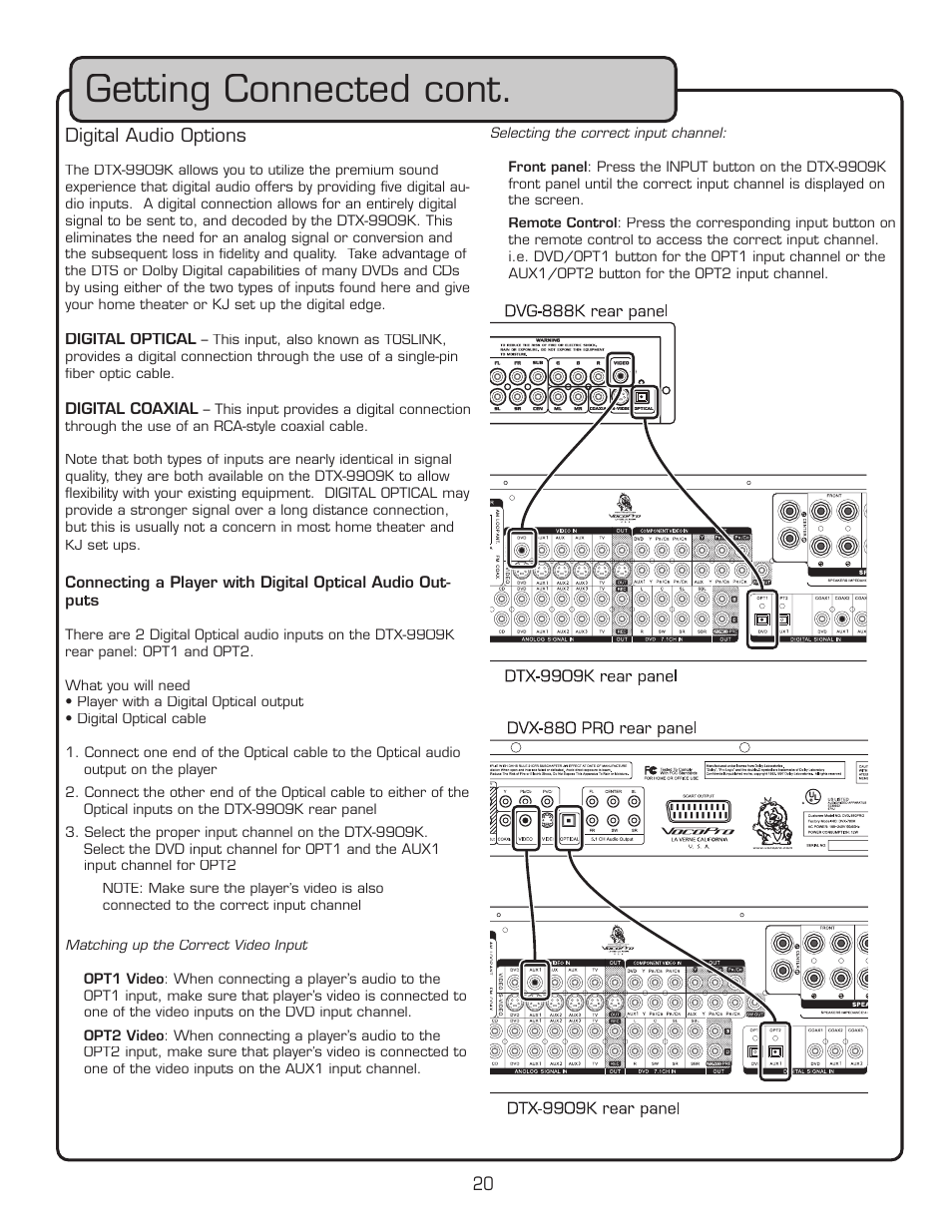 Getting connected cont | VocoPro DTX-9909K User Manual | Page 20 / 52