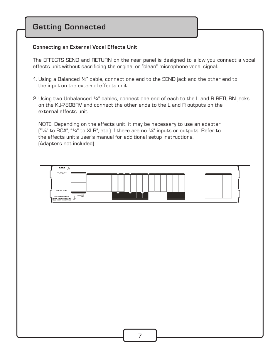 Getting connected | VocoPro KJ-7808RV User Manual | Page 9 / 28