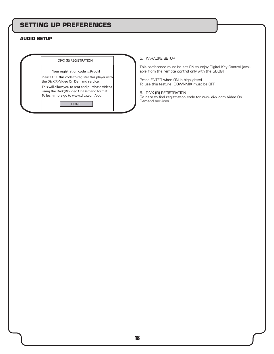 Setting up preferences | VocoPro DVX-780K User Manual | Page 18 / 27