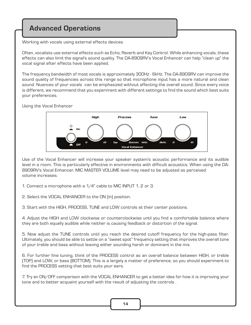Advanced operations | VocoPro DA-8909RV User Manual | Page 16 / 18