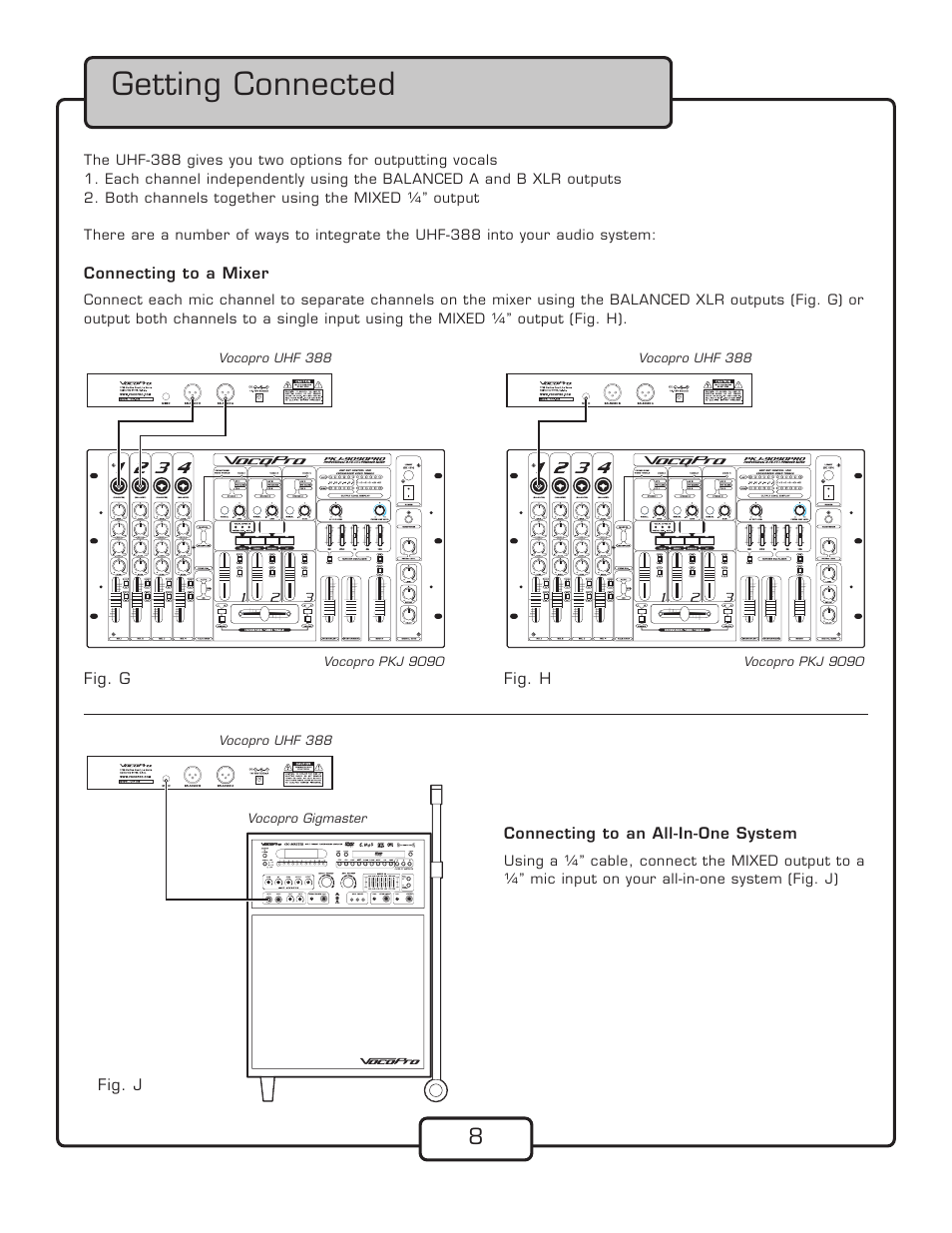 Getting connected | VocoPro UHF-388 User Manual | Page 10 / 16