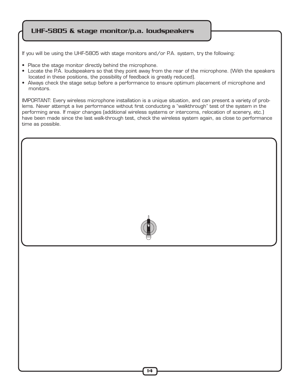 Uhf-5805 & stage monitor/p.a. loudspeakers | VocoPro UHF-5805 User Manual | Page 15 / 16