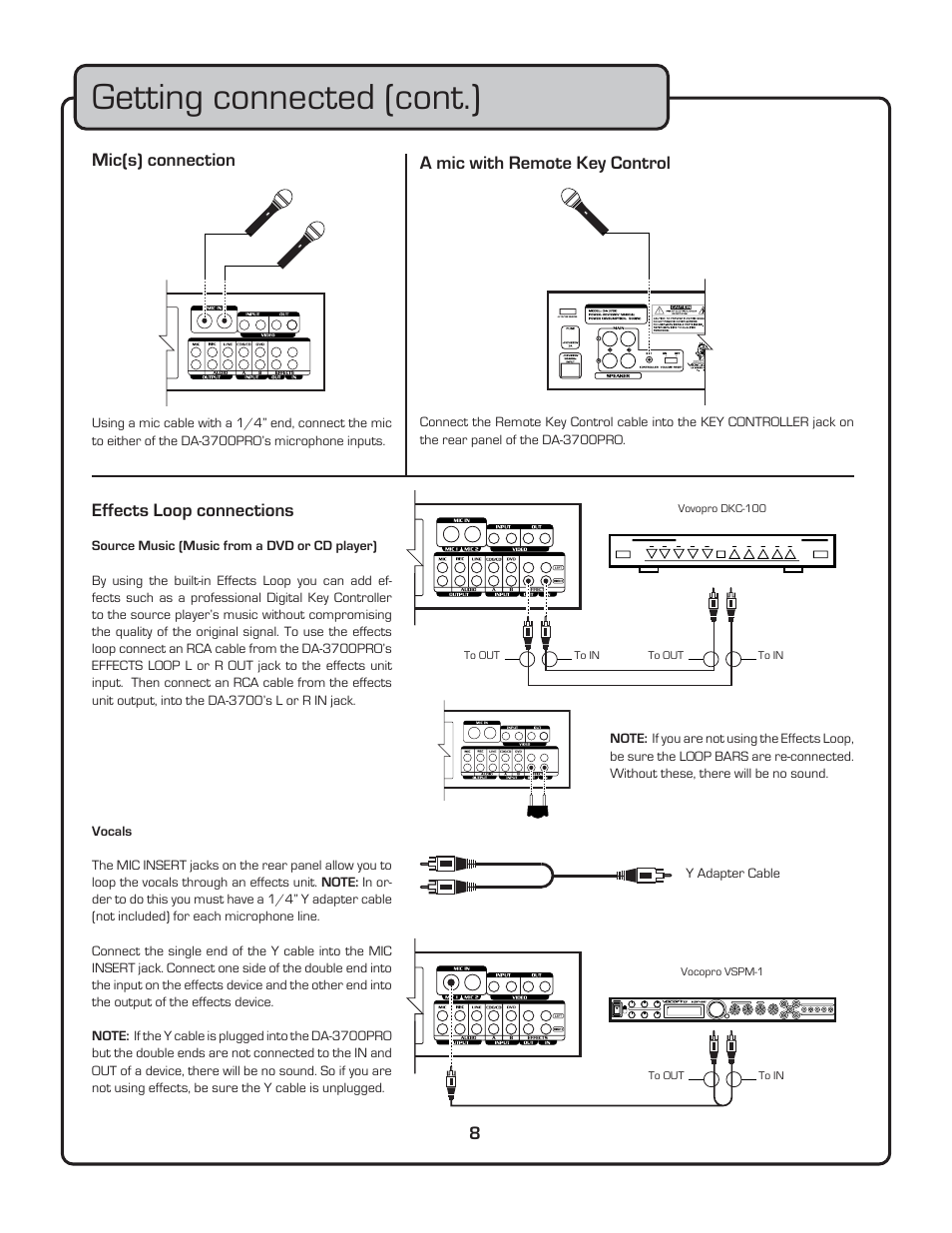 Getting connected (cont.) | VocoPro DA-3700 User Manual | Page 10 / 18