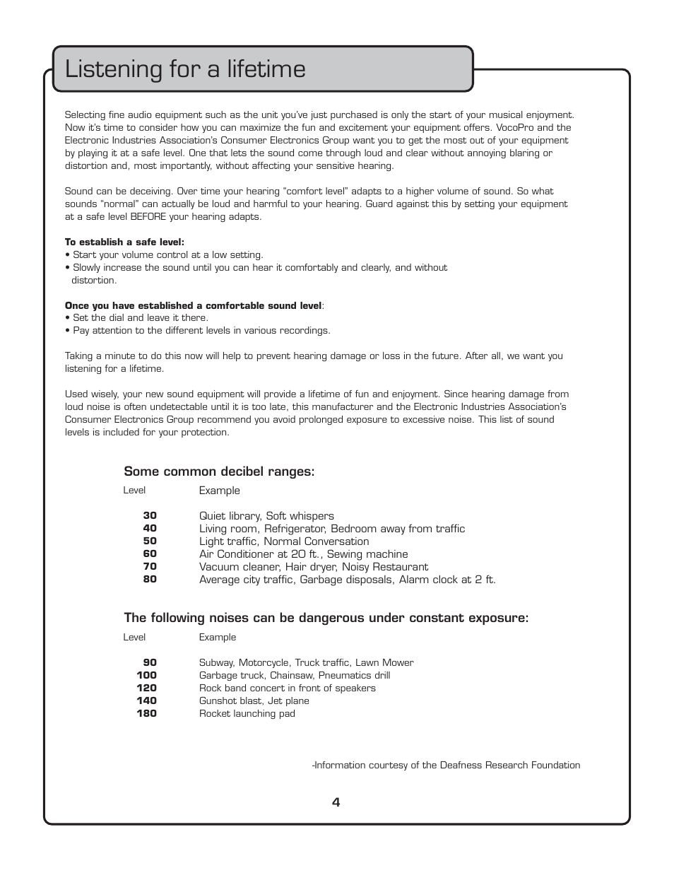 Listening for a lifetime | VocoPro DA-3700 User Manual | Page 6 / 18