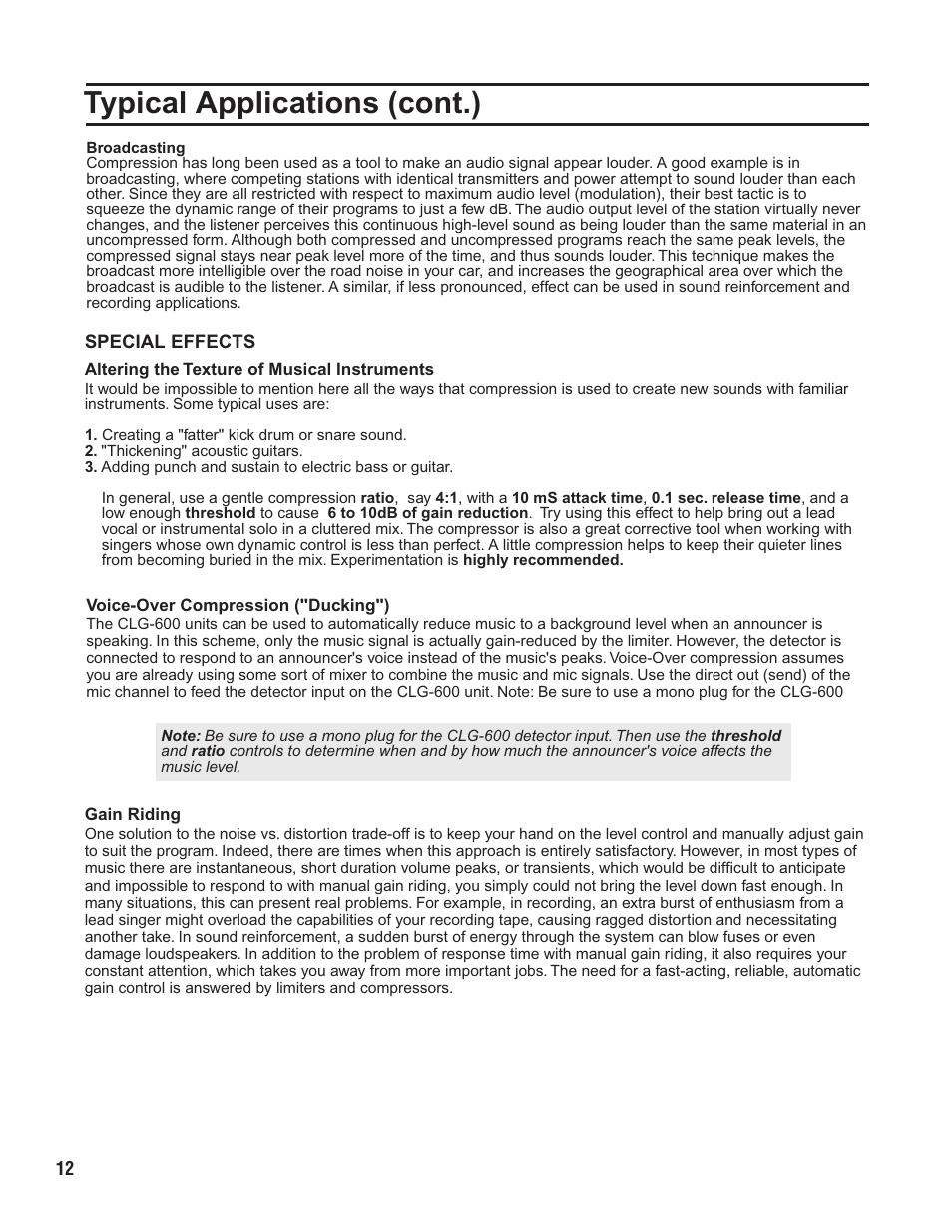 Pg 12 typical applications 3.pdf, Typical applications (cont.) | VocoPro CLG-600 User Manual | Page 13 / 16