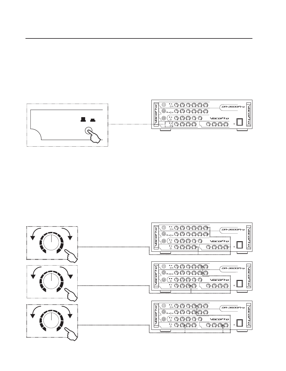 Pg 16 advance opt.pdf, Hi mid. lo, Advanced operations | Normal gain normal gain pro echo echo dvd cdg, Music | VocoPro DA-3600Pro2 User Manual | Page 18 / 24