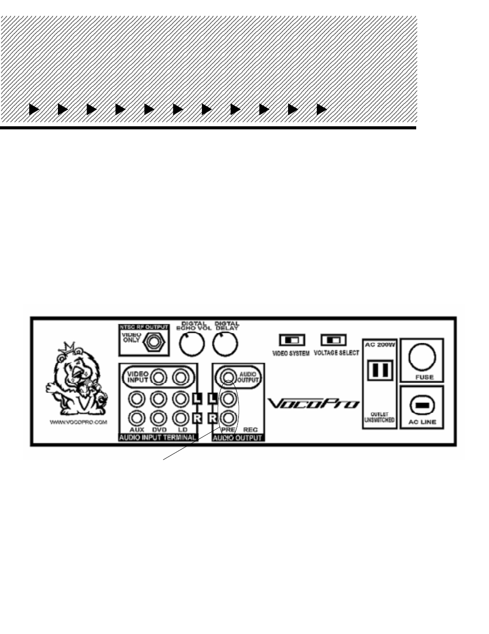 Connecting other components to the bravo | VocoPro The Bravo Digital CDG and Cassette Karaoke Player User Manual | Page 12 / 24