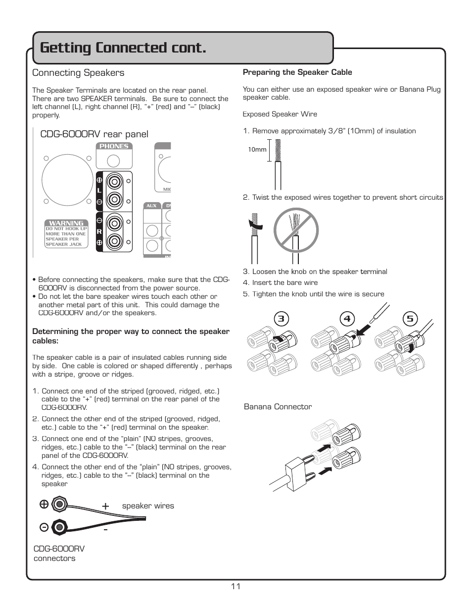 Getting connected cont | VocoPro CDG-6000RV User Manual | Page 12 / 24