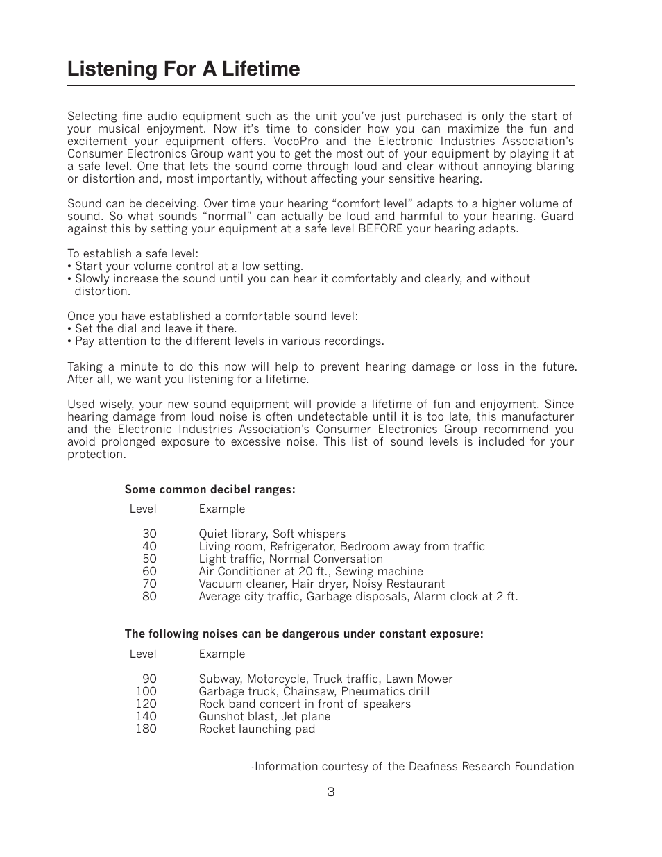 Listening for a lifetime | VocoPro DA-7909RV User Manual | Page 5 / 28
