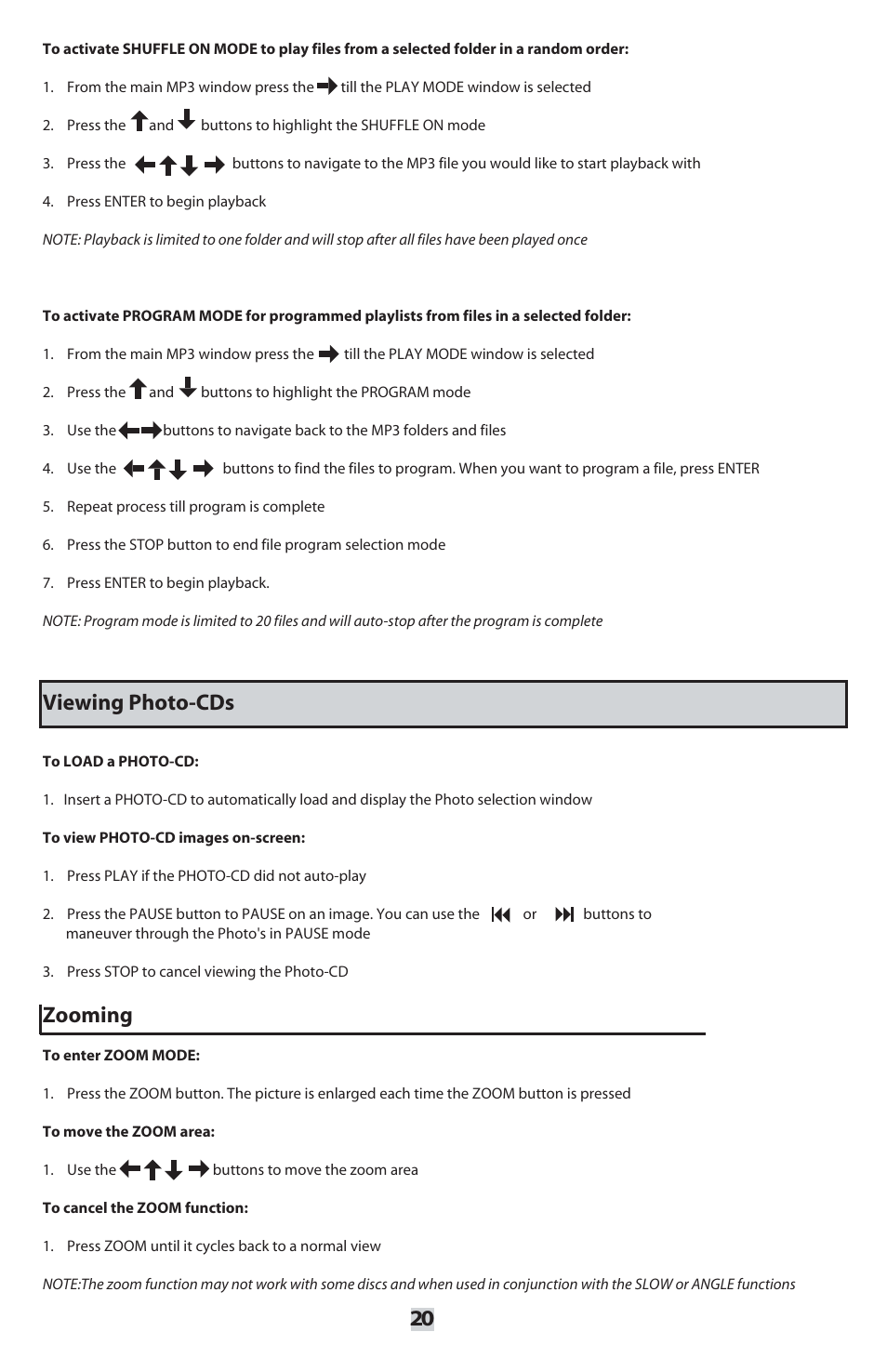 Viewing photo-cds, Zooming | VocoPro ORANGE-300 User Manual | Page 21 / 24