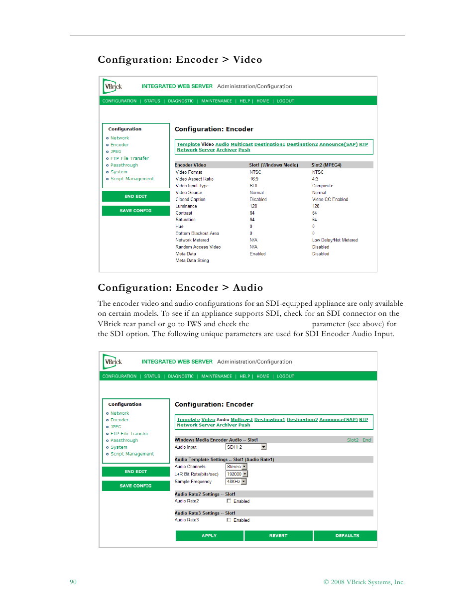 VBrick Systems VBRICK APPLIANCE VB6000 User Manual | Page 100 / 156