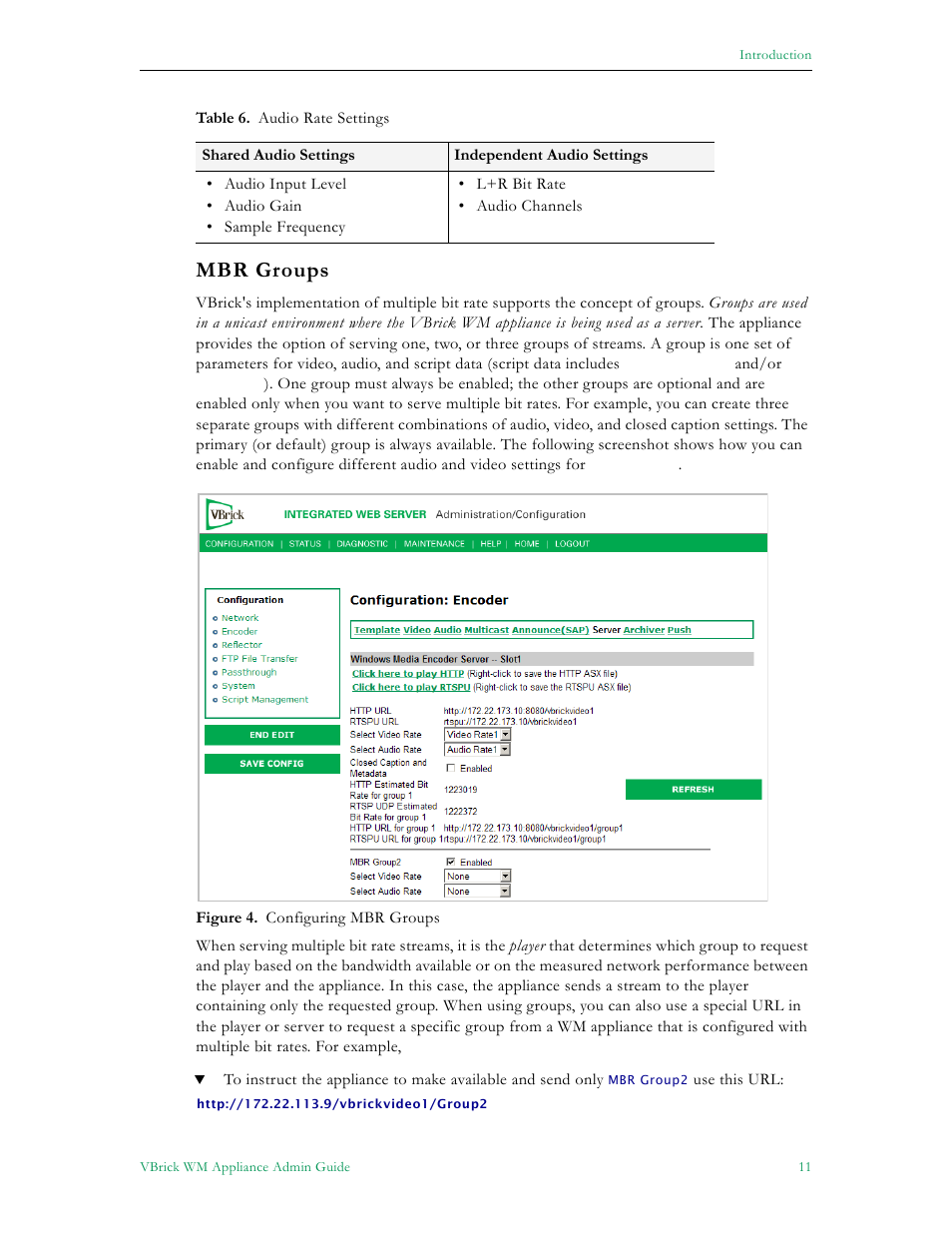 Mbr groups | VBrick Systems VBRICK APPLIANCE VB6000 User Manual | Page 21 / 156