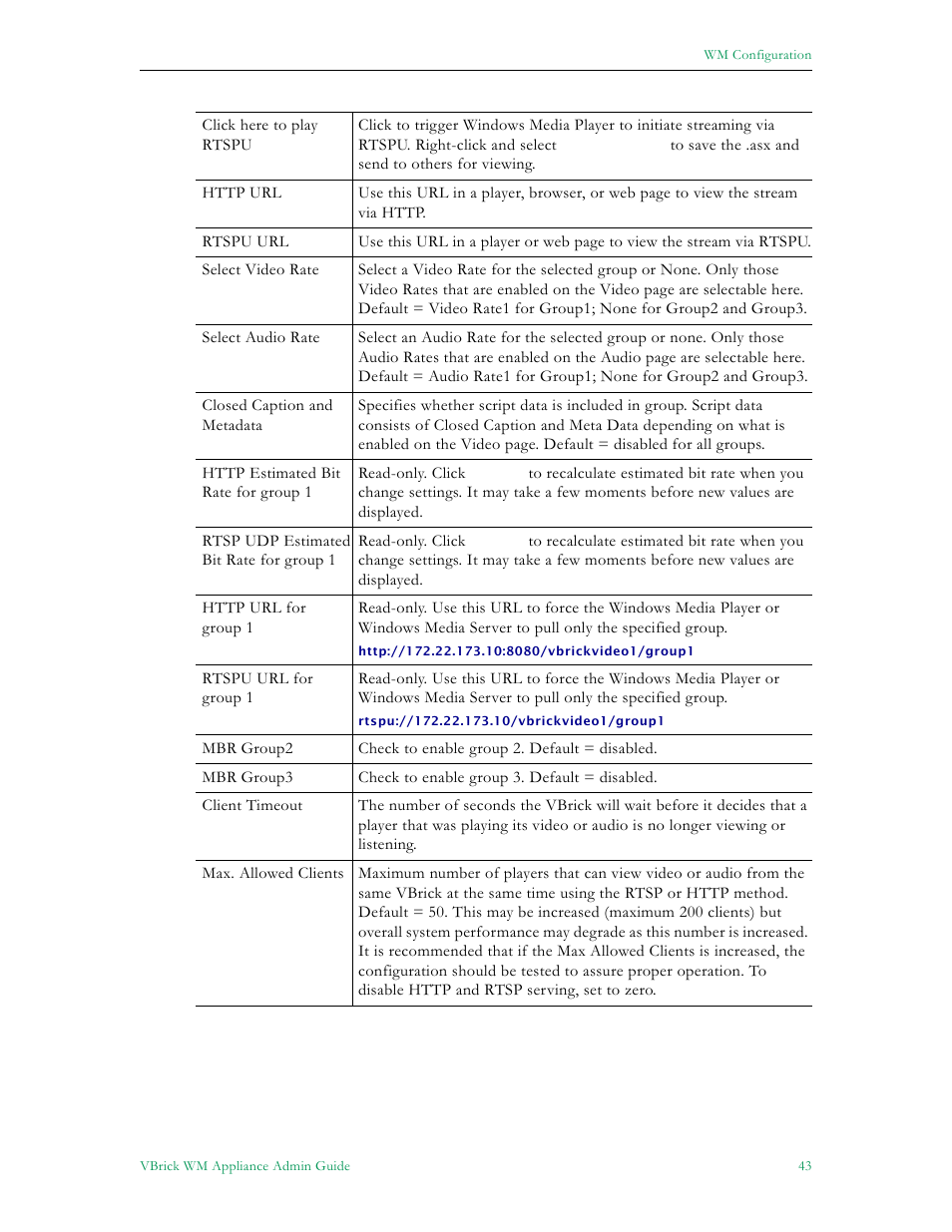 VBrick Systems VBRICK APPLIANCE VB6000 User Manual | Page 53 / 156