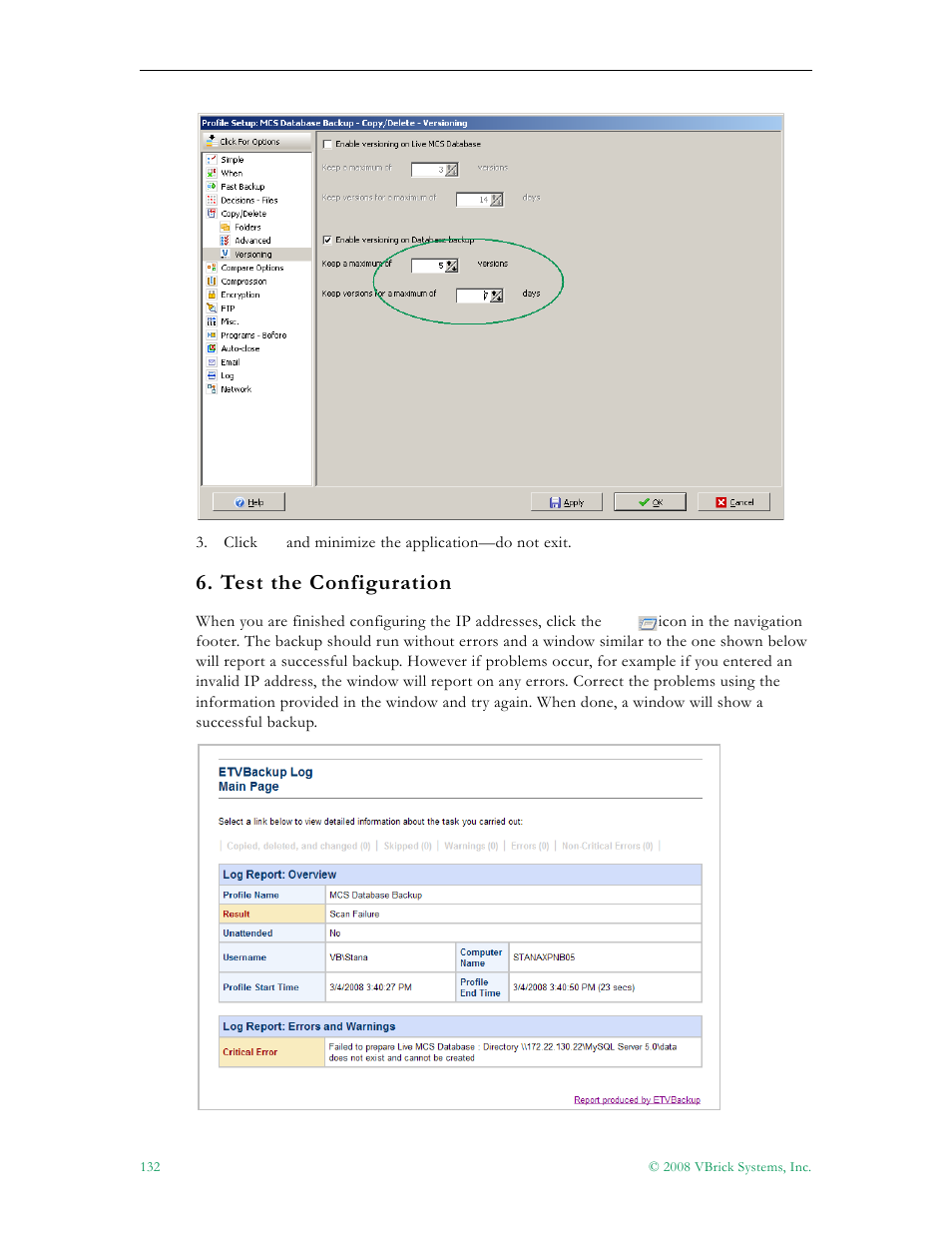 Test the configuration | VBrick Systems Portal Server ETV v4.2.1 User Manual | Page 144 / 180