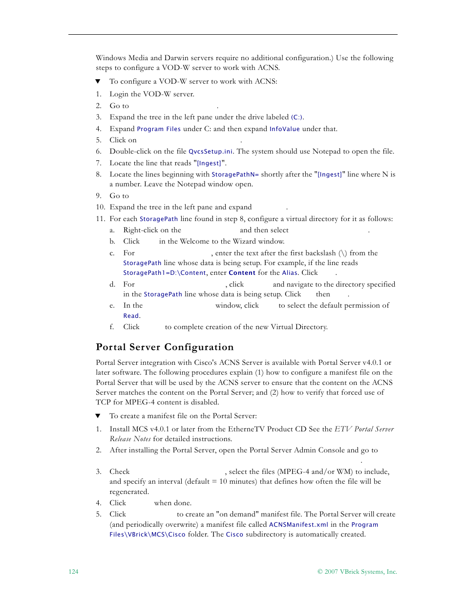 Portal server configuration | VBrick Systems Portal Server ETV v4.1 User Manual | Page 134 / 140