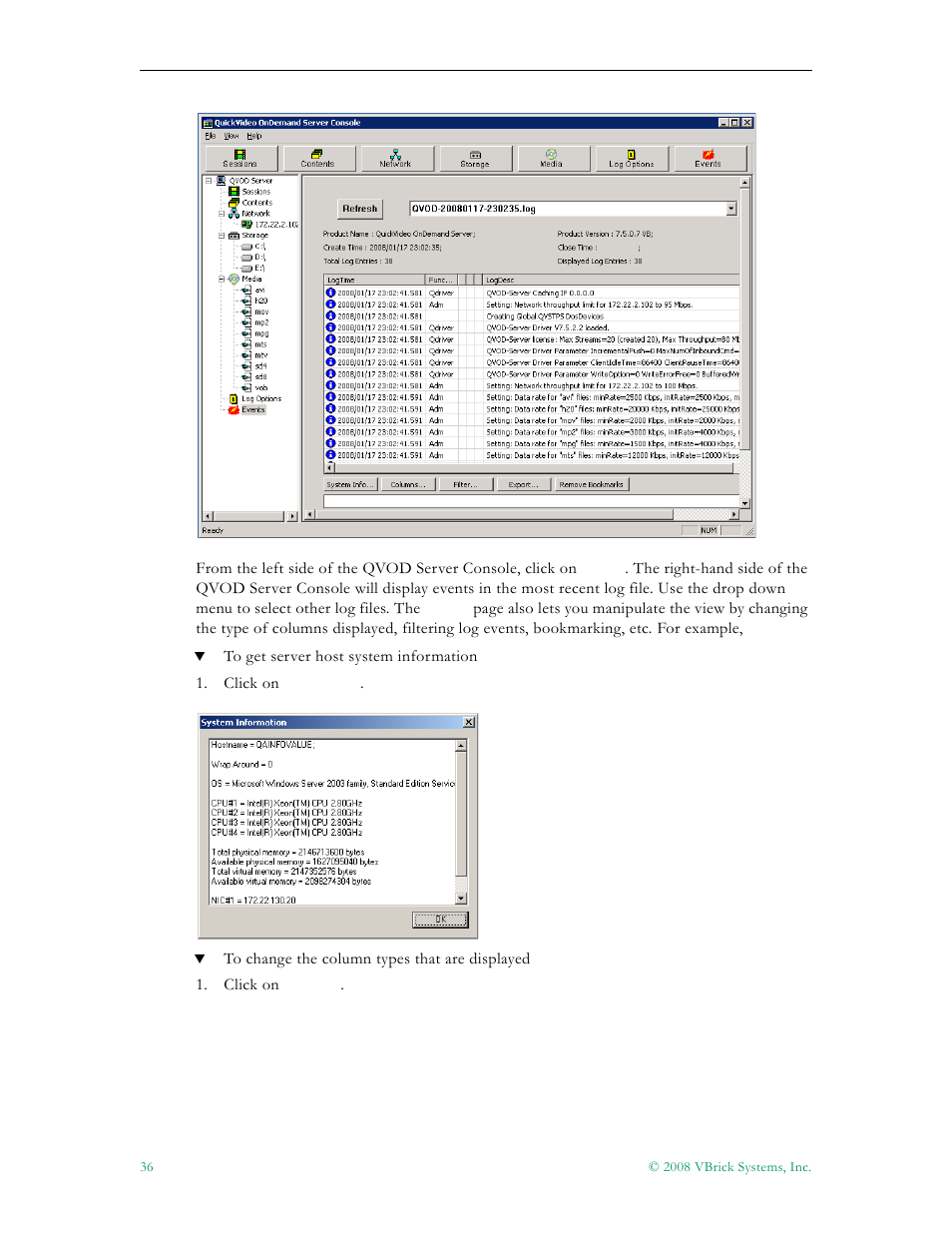VBrick Systems VOD-W Server VBrick v4.2.3 User Manual | Page 44 / 92