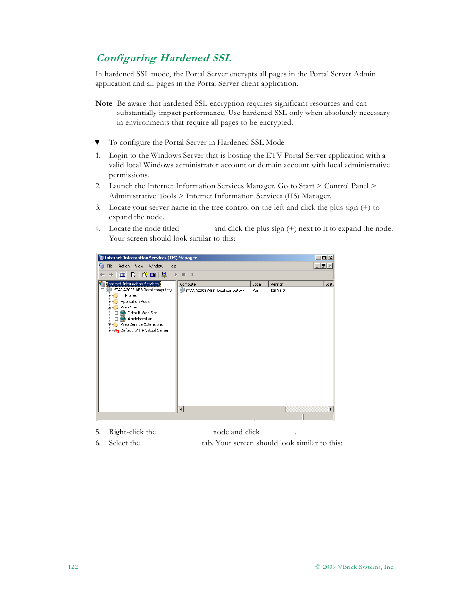 Configuring hardened ssl | VBrick Systems ETHERNETV 4410-0118-0009 User Manual | Page 134 / 202