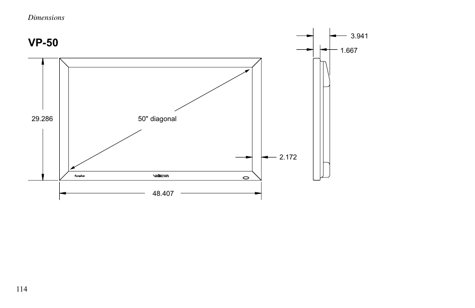 Vp-50 | Vidikron VP-60 User Manual | Page 115 / 117