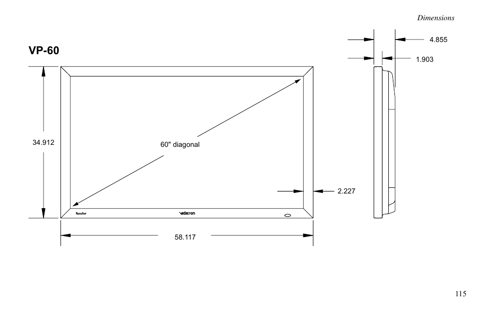 Vp-60 | Vidikron VP-60 User Manual | Page 116 / 117